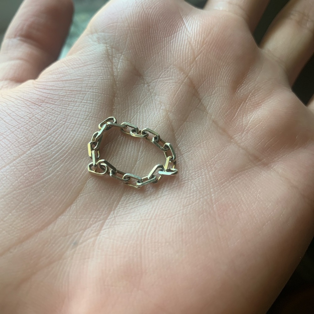 Gold chain link ring